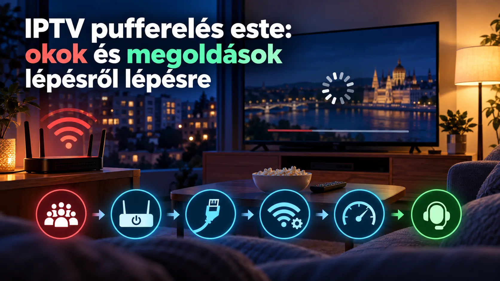 IPTV pufferelés este: okok és megoldások lépésről lépésre